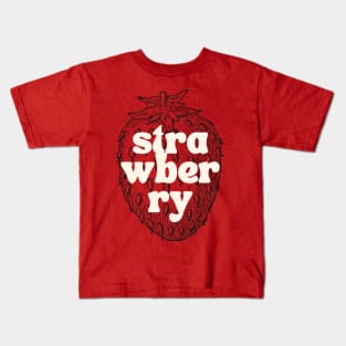 Vintage Strawberry Graphic Illustration - Retro-Inspired Artwork Kids T-Shirt